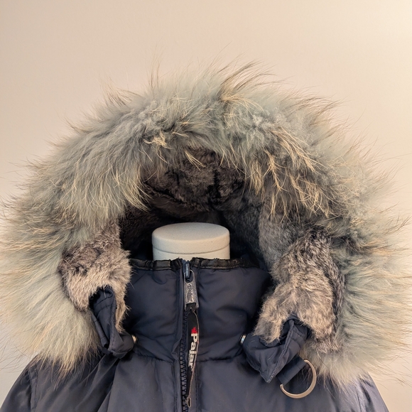 Pajar Women's Dark Blue Puffer Coat with Real Fur Hood. - Picture 5 of 13